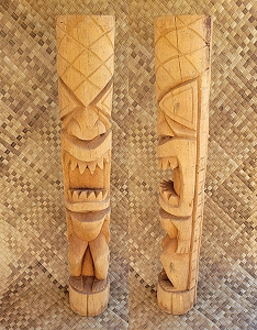 God Of Prosperity Tiki Statue 60in tall (front & Side View)